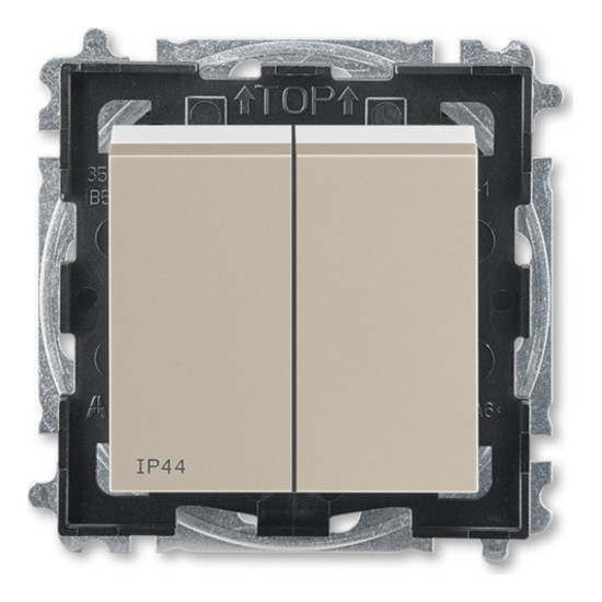 Выключатель двухклавишный ABB LEVIT, кофе макиато // белый, 2CHH595940A4018