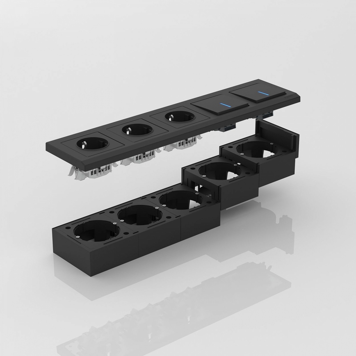 Коробка для накладного монтажа черный W8000008